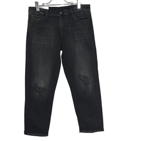 NWT Joe's Jeans The Niki Women's Mid Rise Boyfriend Cuffed Destruct Black SZ 31 - Picture 1 of 12